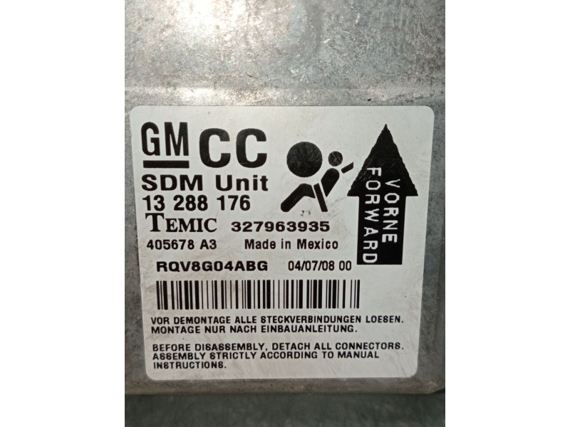 Recambio de centralita airbag para opel astra h ber. 1.6 16v cat referencia OEM IAM 13288176 327963935 