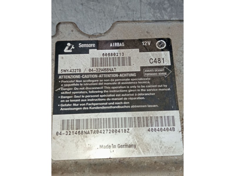 Recambio de centralita airbag para alfa romeo 156 (932_) 1.9 jtd (932.a2b00, 932.a2c00) referencia OEM IAM 5wk43278 04321468NAT 