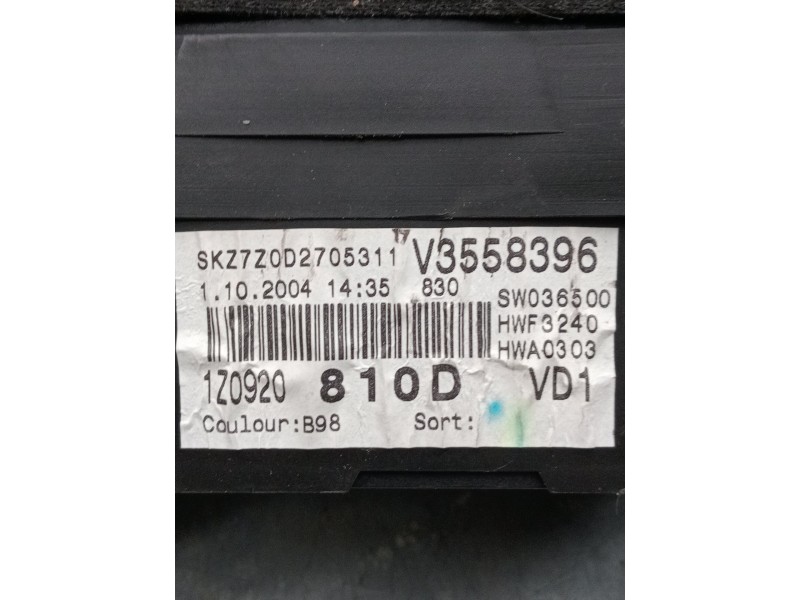 Recambio de cuadro instrumentos para skoda octavia ii (1z3) 1.9 tdi referencia OEM IAM 1z0920810D V3558396 