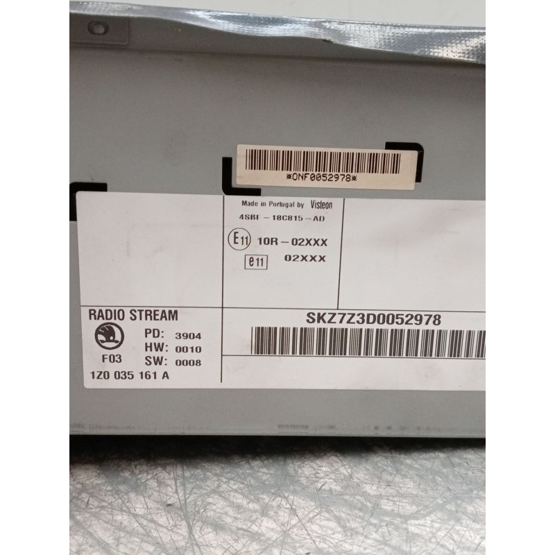 Recambio de sistema audio / radio cd para skoda octavia ii (1z3) 1.9 tdi referencia OEM IAM 1Z0035161A  