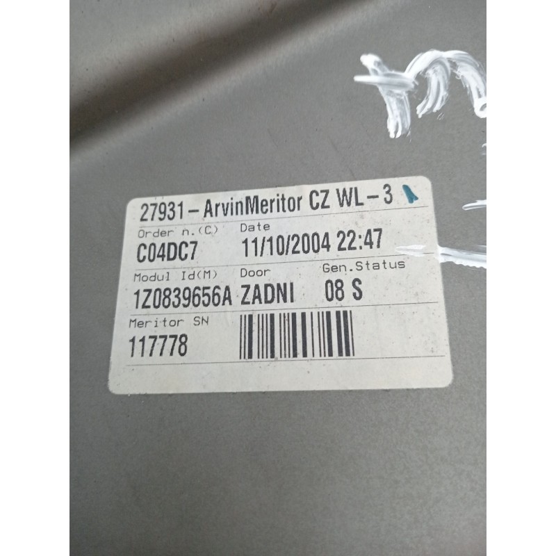Recambio de elevalunas trasero derecho para skoda octavia ii (1z3) 1.9 tdi referencia OEM IAM 1Z0839656A 4P 