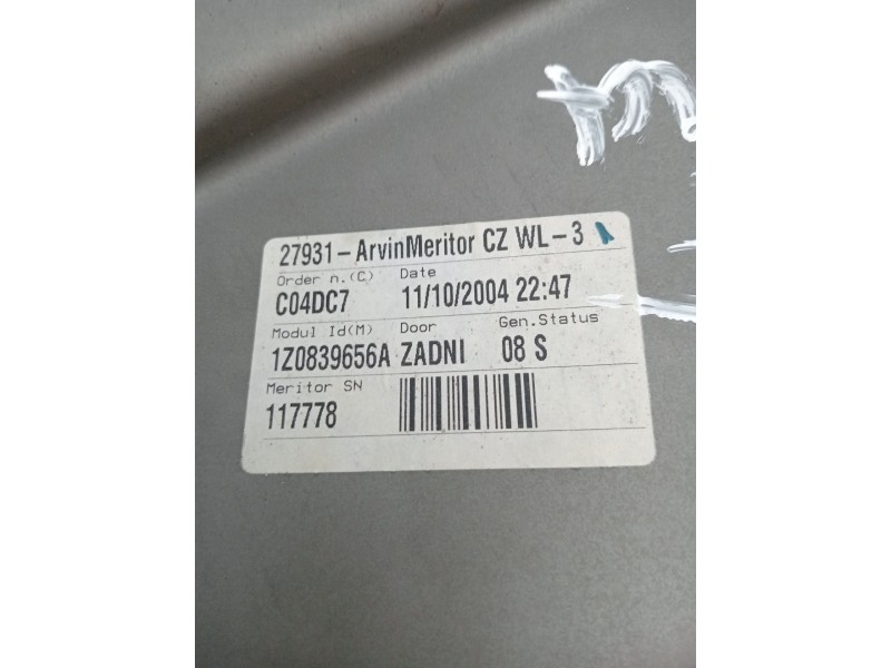 Recambio de elevalunas trasero derecho para skoda octavia ii (1z3) 1.9 tdi referencia OEM IAM 1Z0839656A 4P 