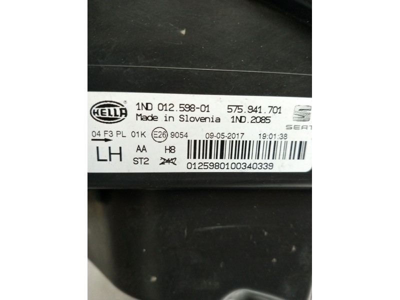 Recambio de faro antiniebla izquierdo para seat leon (5f1) 1.6 tdi referencia OEM IAM 1ND01259801 575941701 