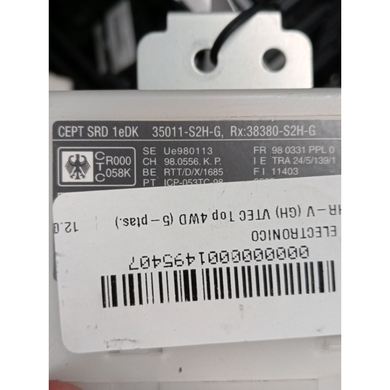 Recambio de modulo electronico para honda hr-v (gh) vtec top 4wd (5-ptas.) referencia OEM IAM 35011S2HG 38380S2HG 980331PPL0