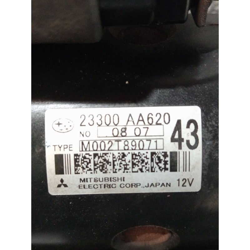 Recambio de motor arranque para subaru forester (sh_) 2.0 d awd (shh) referencia OEM IAM 23300AA620 M002T89071 