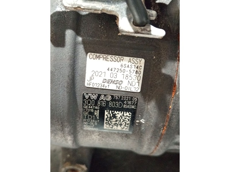 Recambio de compresor aire acondicionado para volkswagen tiguan (ad1, ax1) 2.0 tdi referencia OEM IAM 3Q0816803D 4471407015 4472