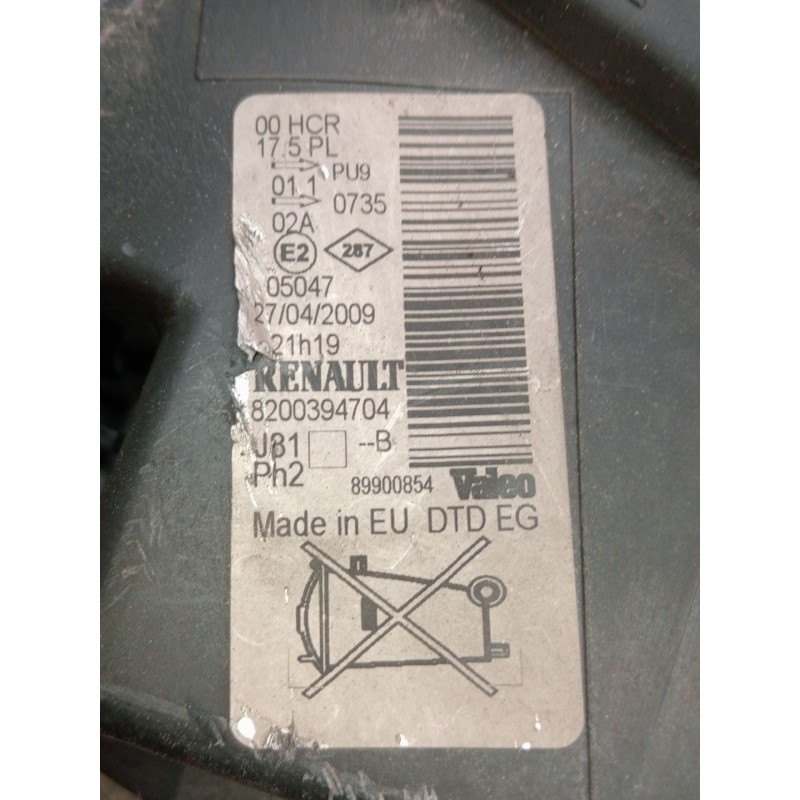 Recambio de faro derecho para renault espace iv (jk0/1_) 2.0 dci (jk02, jk03) referencia OEM IAM 8200394704  