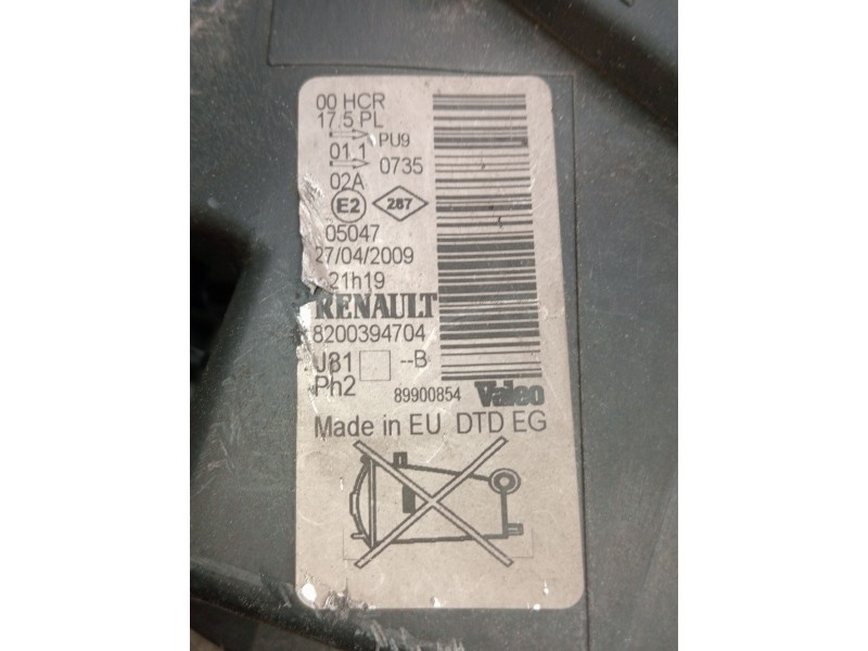 Recambio de faro derecho para renault espace iv (jk0/1_) 2.0 dci (jk02, jk03) referencia OEM IAM 8200394704  