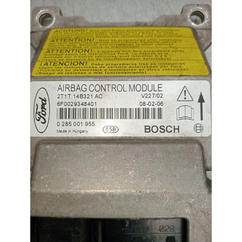 Recambio de centralita airbag para ford transit connect (p65_, p70_, p80_) 1.8 tdci referencia OEM IAM 2T1T14B321AC 0285001955 6