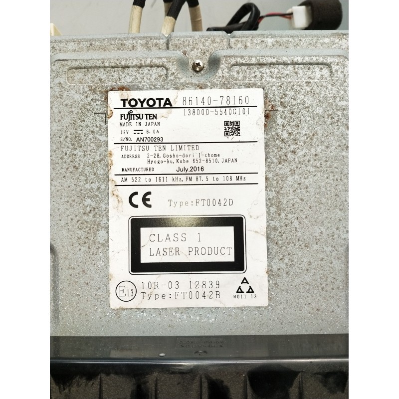 Recambio de sistema audio / radio cd para lexus nx (_z1_) 300h awd (ayz15) referencia OEM IAM 8674020A014 TDBJ132459 8614078160 