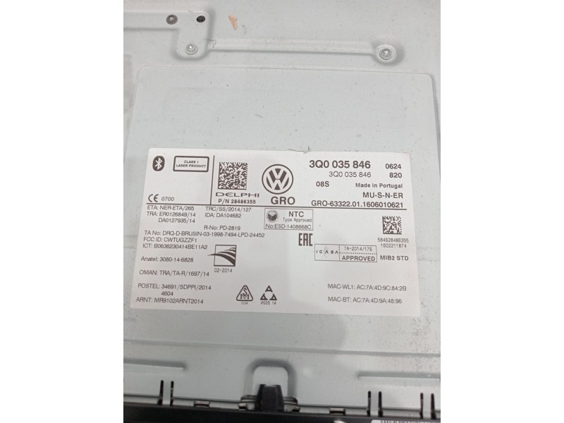 Recambio de sistema navegacion gps para volkswagen touran (5t1) 1.6 tdi referencia OEM IAM 3Q0035846  