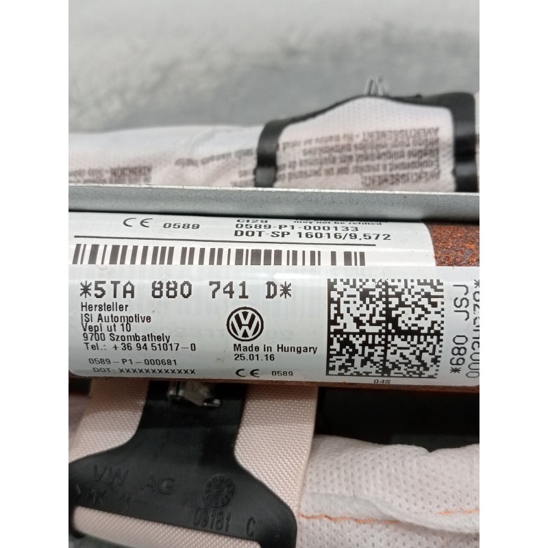Recambio de airbag cortina delantero izquierdo para volkswagen touran (5t1) 1.6 tdi referencia OEM IAM 5TA880741D  