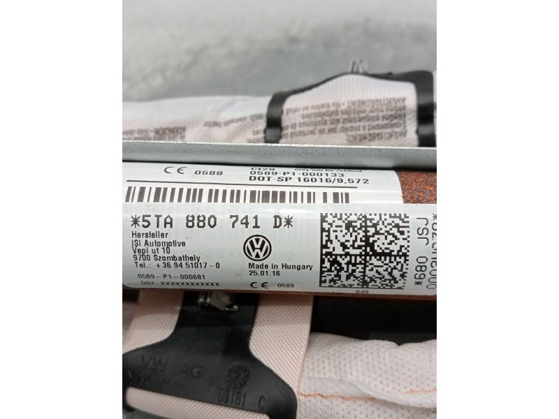 Recambio de airbag cortina delantero izquierdo para volkswagen touran (5t1) 1.6 tdi referencia OEM IAM 5TA880741D  
