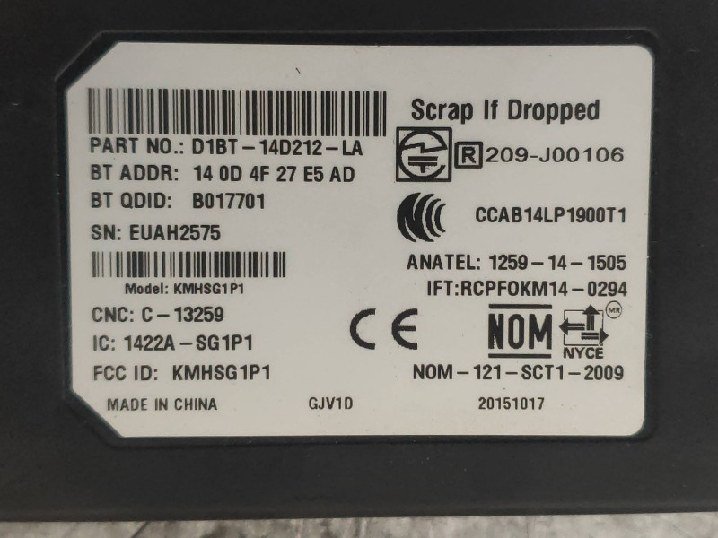 Recambio de modulo electronico para ford tourneo courier (c4a) ambiente referencia OEM IAM D1BT14D212LA  