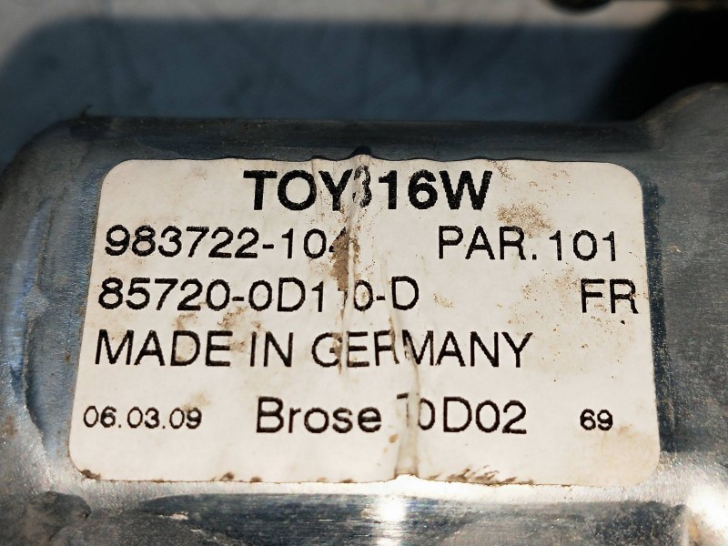 Recambio de elevalunas delantero izquierdo para toyota yaris (ksp9/scp9/nlp9) referencia OEM IAM 983722104  5P Recambio de elevalunas delantero izquierdo para toyota yaris (ksp9/scp9/nlp9) referencia OEM IAM 983722104  5P