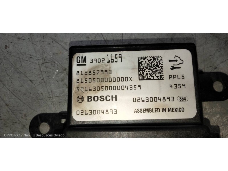 Recambio de modulo electronico para opel zafira (c) 1.6 16v cdti dpf referencia OEM IAM 0263004893 39021659 