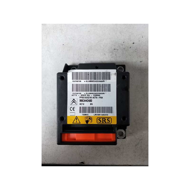 Recambio de centralita airbag para citroen c6 2.7 v6 hdi fap cat (uhz / dt17ted4) referencia OEM IAM 9663440480 4212 B6 LRV6H10A