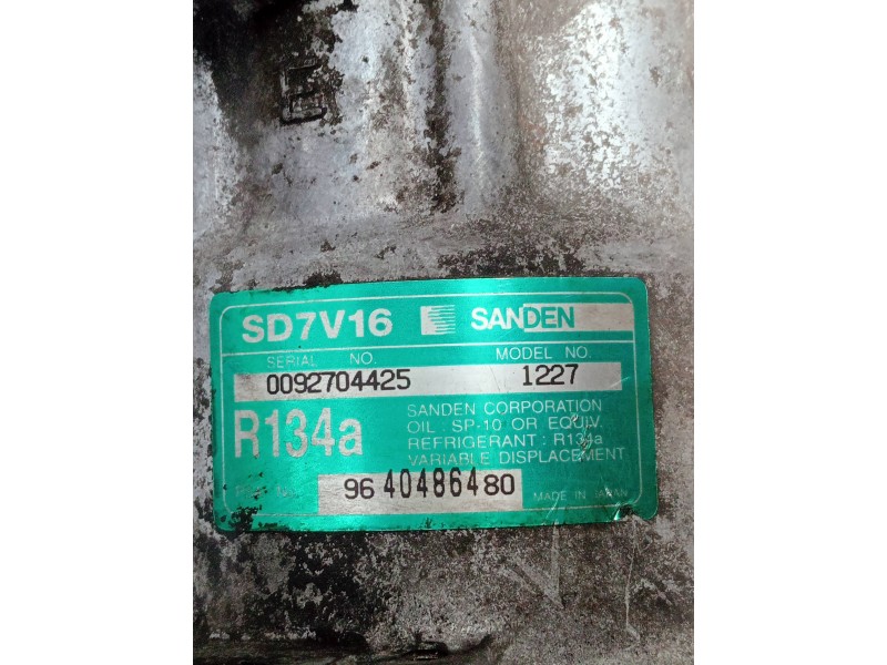 Recambio de compresor aire acondicionado para fiat scudo (222) referencia OEM IAM 9640486480  