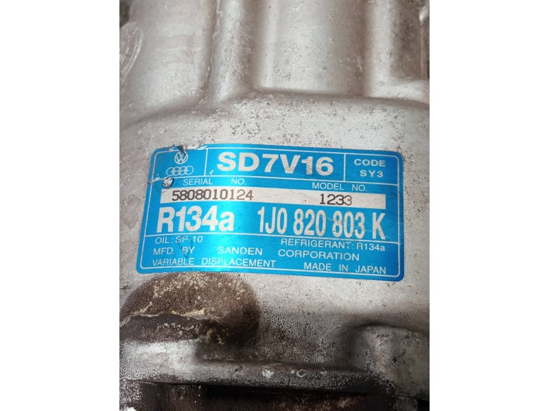 Recambio de compresor aire acondicionado para audi a3 (8l) 1.9 tdi ambiente referencia OEM IAM 1J0820803K  