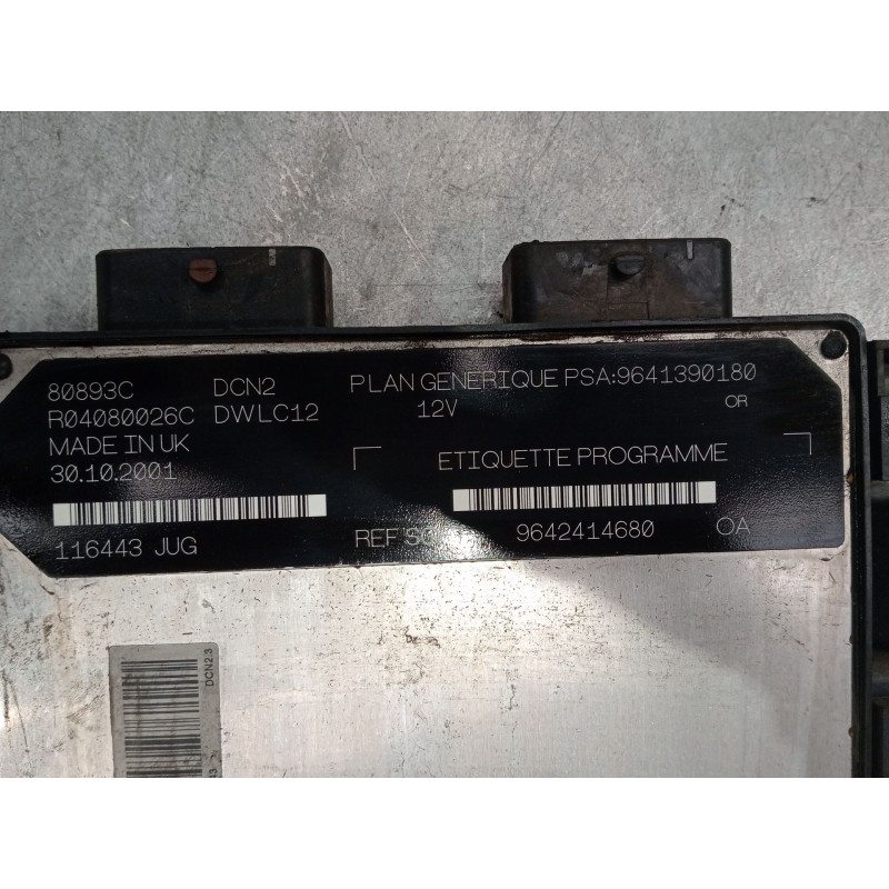 Recambio de centralita motor uce para citroën berlingo / berlingo first monospace (mf_, gjk_, gfk_) 1.9 d (mfwjz) referencia OEM