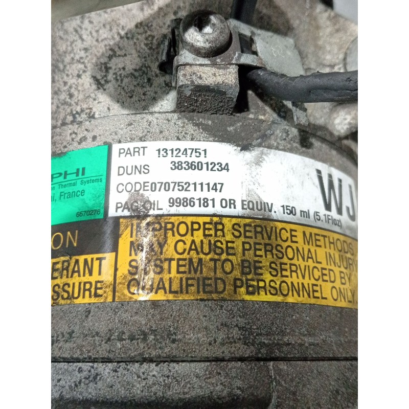 Recambio de compresor aire acondicionado para opel astra h gtc (a04) 1.7 cdti (l08) referencia OEM IAM 13124751 383601234 