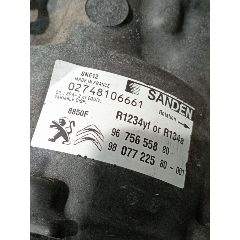 Recambio de compresor aire acondicionado para peugeot 208 i (ca_, cc_) 1.6 hdi / bluehdi 75 referencia OEM IAM 9675655880 980772