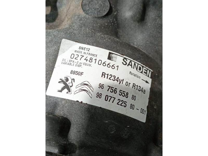 Recambio de compresor aire acondicionado para peugeot 208 i (ca_, cc_) 1.6 hdi / bluehdi 75 referencia OEM IAM 9675655880 980772