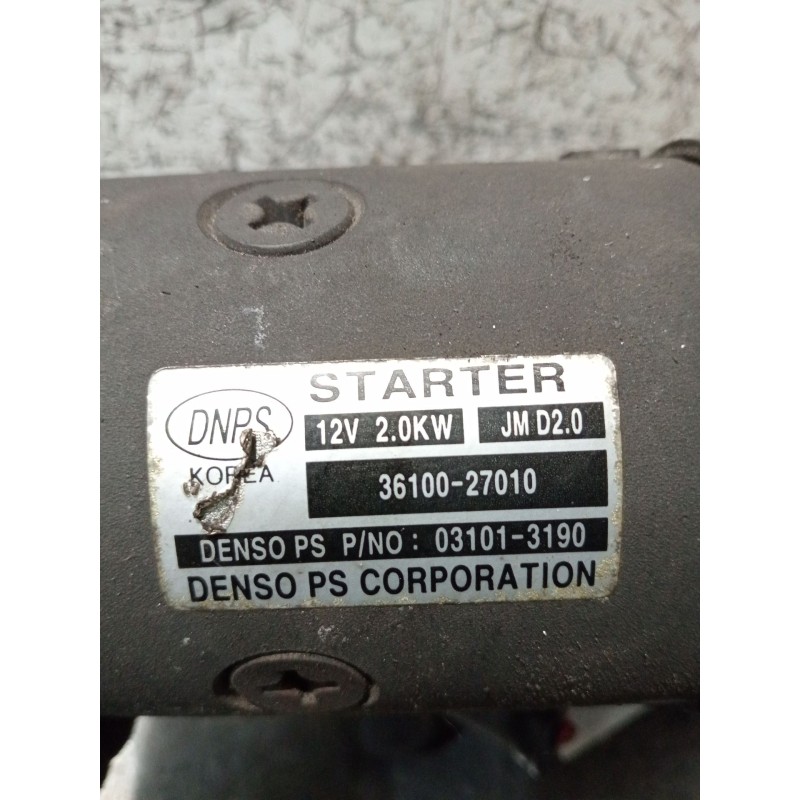 Recambio de motor arranque para kia sportage ii (je_, km_) 2.0 crdi referencia OEM IAM 3610027010 031013190 