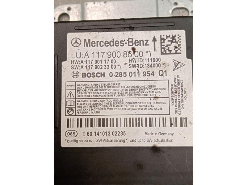 Recambio de centralita airbag para mercedes-benz clase a (w176) a 180 cdi blueefficiency (176.012) referencia OEM IAM 0285011954