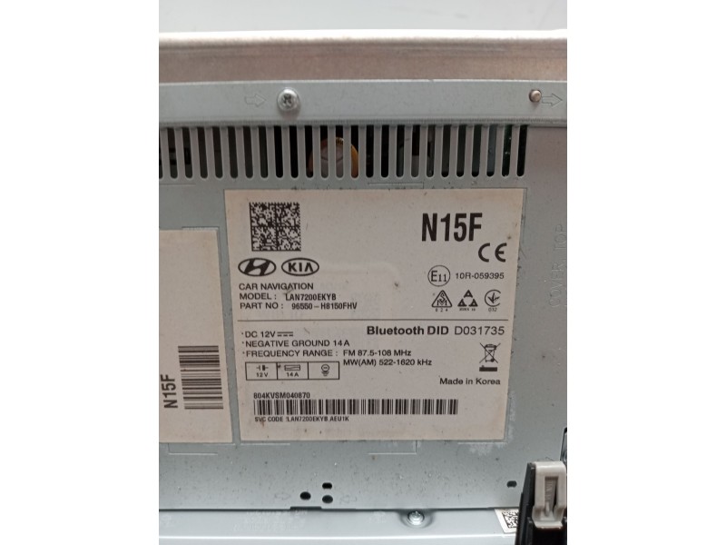 Recambio de sistema audio / radio cd para kia stonic (yb) 1.0 t-gdi referencia OEM IAM 96550H8150FHV LAN7200EKYB 