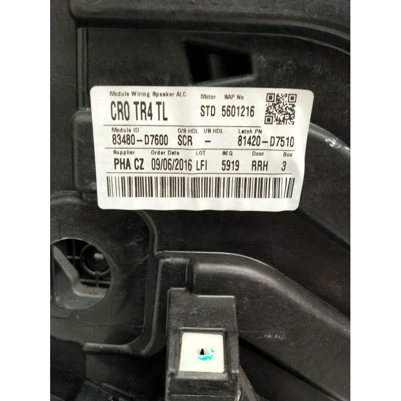 Recambio de elevalunas trasero derecho para hyundai tucson (tl, tle) 1.7 crdi referencia OEM IAM 83480D7600 5P STF 5601216 92151