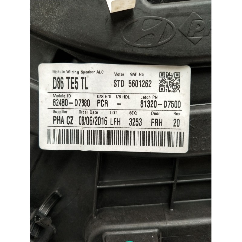 Recambio de elevalunas delantero derecho para hyundai tucson (tl, tle) 1.7 crdi referencia OEM IAM 82480D7880 5P 81320D7500 STD 