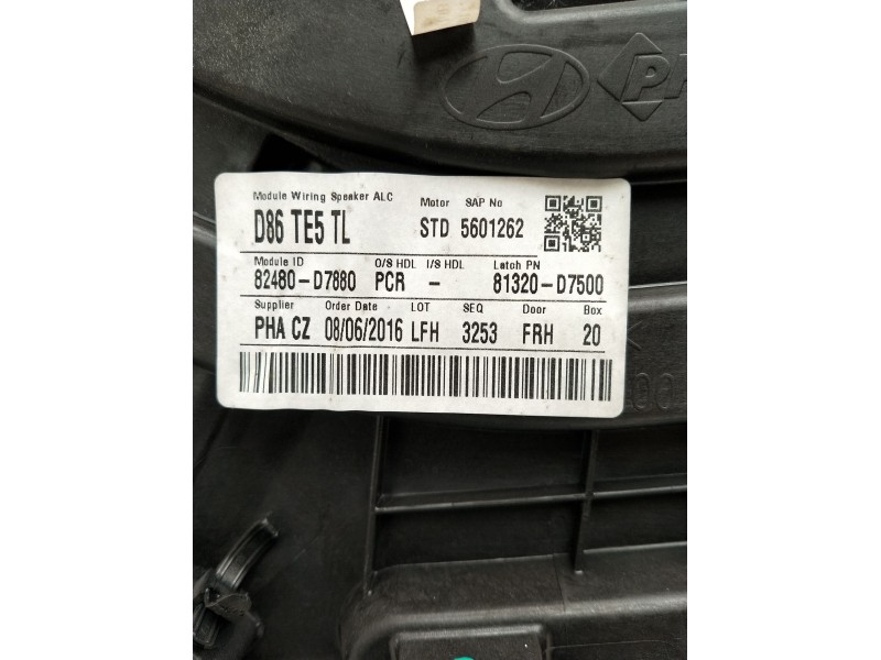 Recambio de elevalunas delantero derecho para hyundai tucson (tl, tle) 1.7 crdi referencia OEM IAM 82480D7880 5P 81320D7500 STD 