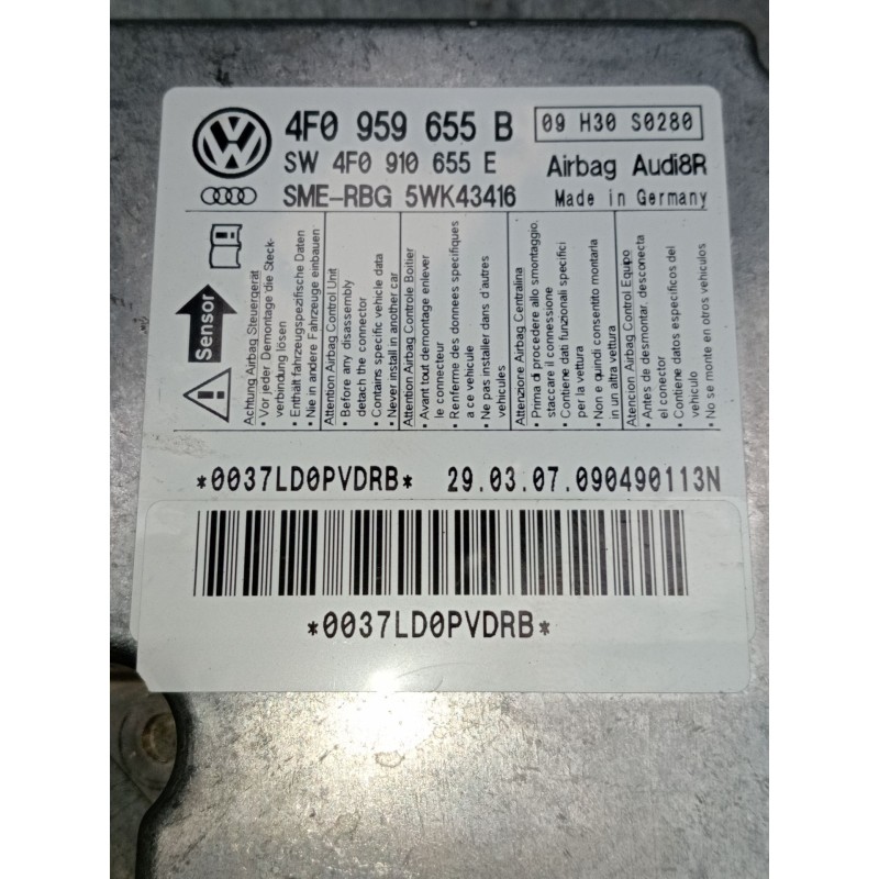 Recambio de centralita airbag para audi a6 allroad c6 (4fh) 2.7 tdi quattro referencia OEM IAM 4F0959655B 4F0910655 