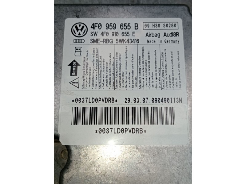 Recambio de centralita airbag para audi a6 allroad c6 (4fh) 2.7 tdi quattro referencia OEM IAM 4F0959655B 4F0910655 