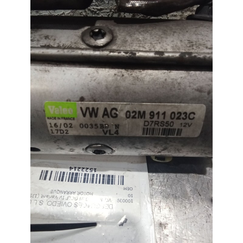 Recambio de motor arranque para volkswagen golf iv variant (1j5) 1.9 tdi 4motion referencia OEM IAM 02M911023C  VALEO