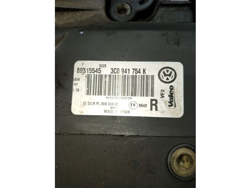Recambio de faro derecho para volkswagen passat b6 (3c2) 2.0 tdi 16v referencia OEM IAM 3C941754K 89315545 