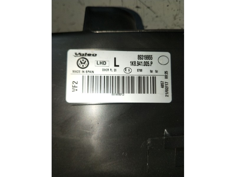Recambio de faro izquierdo para volkswagen scirocco (137) 2.0 tdi (103kw) referencia OEM IAM 1K8941005P 89319955 nuevo