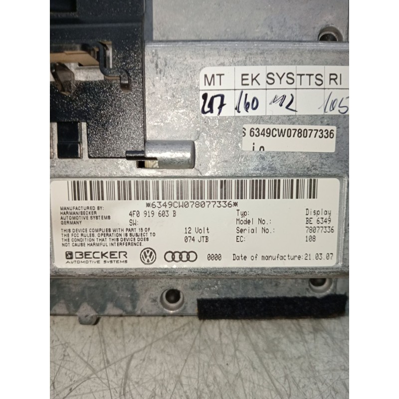 Recambio de pantalla multifuncion para audi a6 allroad c6 (4fh) 2.7 tdi quattro referencia OEM IAM 4F0919603B 78077336 