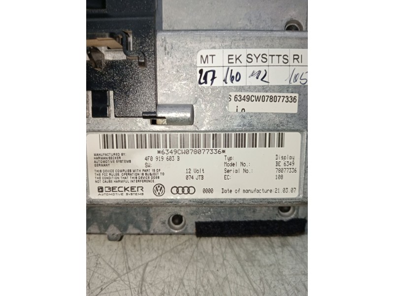 Recambio de pantalla multifuncion para audi a6 allroad c6 (4fh) 2.7 tdi quattro referencia OEM IAM 4F0919603B 78077336 