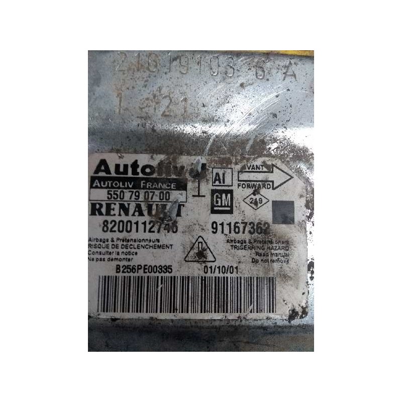 Recambio de centralita airbag para renault trafic caja cerrada (ab 4.01) l2h1 caja cerrada, largo referencia OEM IAM 550790700 8