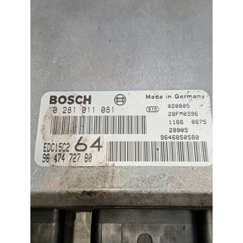 Recambio de centralita motor uce para peugeot 307 (3a/c) 2.0 hdi 110 referencia OEM IAM 0281011081 9647472780 9646850580