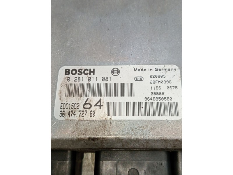 Recambio de centralita motor uce para peugeot 307 (3a/c) 2.0 hdi 110 referencia OEM IAM 0281011081 9647472780 9646850580