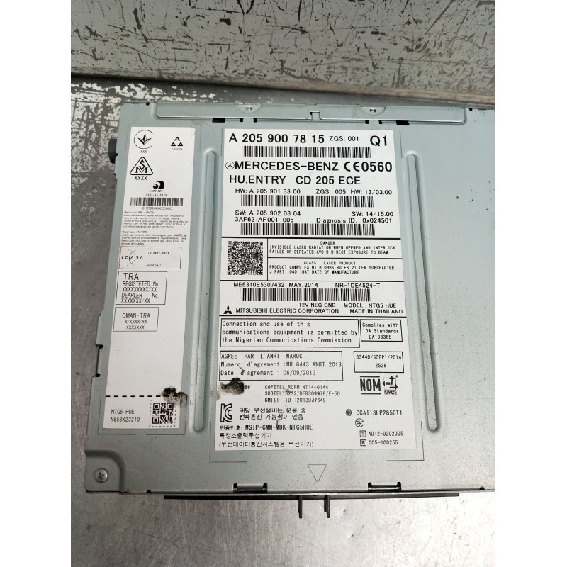 Recambio de sistema navegacion gps para mercedes-benz clase v (w447) v 200 cdi / d (447.811, 447.813, 447.815) referencia OEM IA