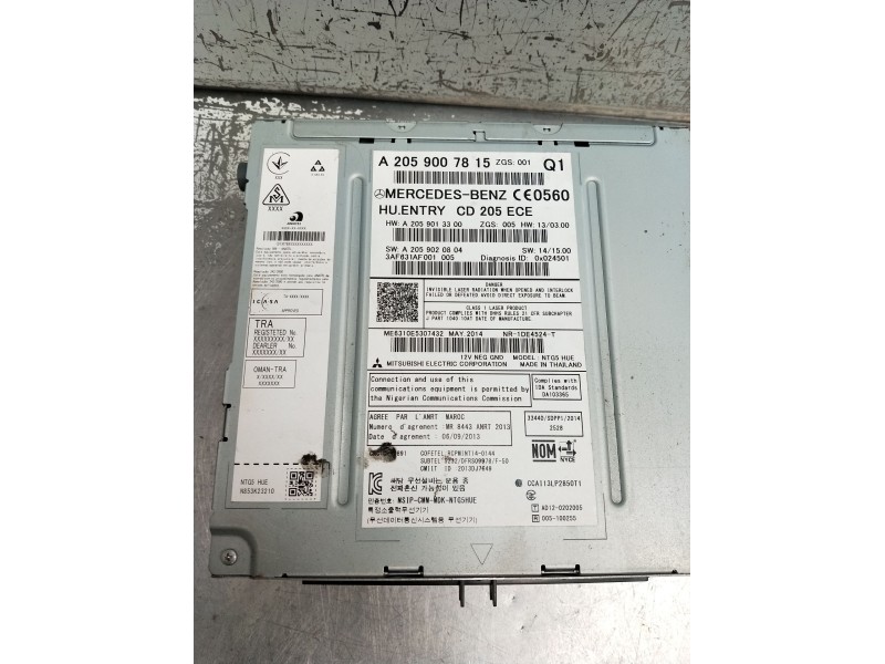 Recambio de sistema navegacion gps para mercedes-benz clase v (w447) v 200 cdi / d (447.811, 447.813, 447.815) referencia OEM IA