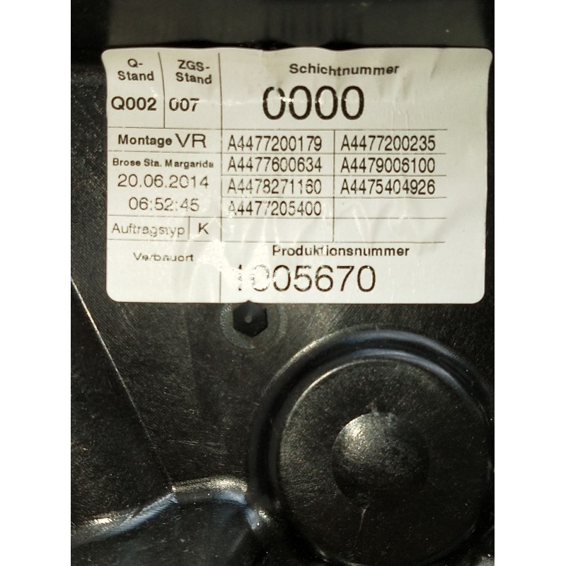 Recambio de elevalunas delantero derecho para mercedes-benz clase v (w447) v 200 cdi / d (447.811, 447.813, 447.815) referencia 