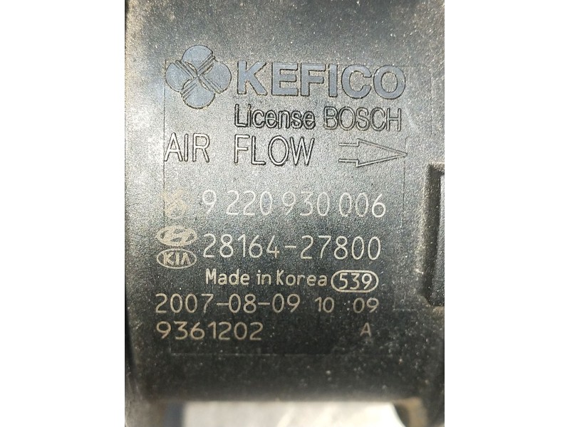 Recambio de caudalimetro para kia sorento i (jc) 2.5 crdi referencia OEM IAM 9220930006 2816427800 9361202