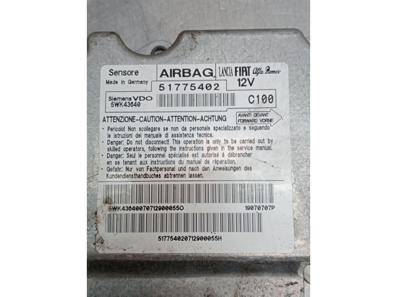 Recambio de kit airbag para fiat bravo ii (198_) 1.9 d multijet (198axc1b) referencia OEM IAM 5WK43640 51775402 