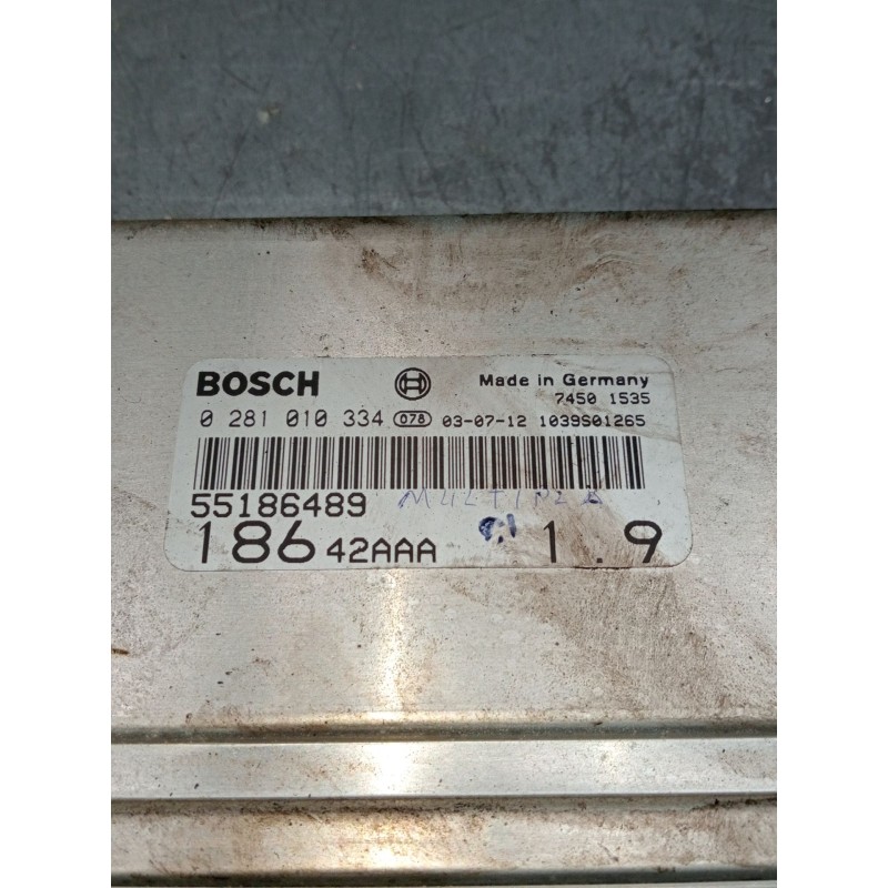 Recambio de centralita motor uce para fiat multipla (186_) 1.9 jtd 115 referencia OEM IAM 0281010334 18642AAA 55186489 1039S0126