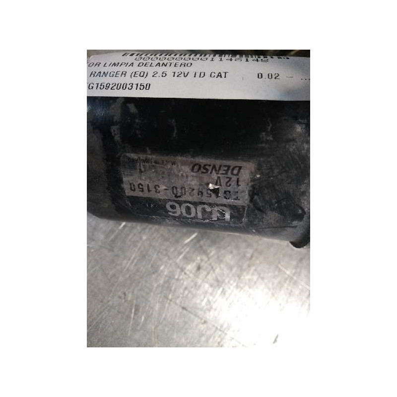 Recambio de motor limpia delantero para ford ranger (eq) 2.5 12v td cat referencia OEM IAM TG1592003150 UJ06 